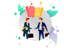 deal with to businessman and a handshake illustration vector icon