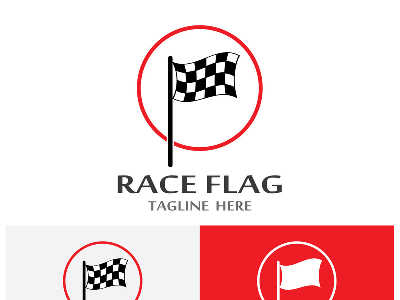 Creative and modern racing flag logo design.