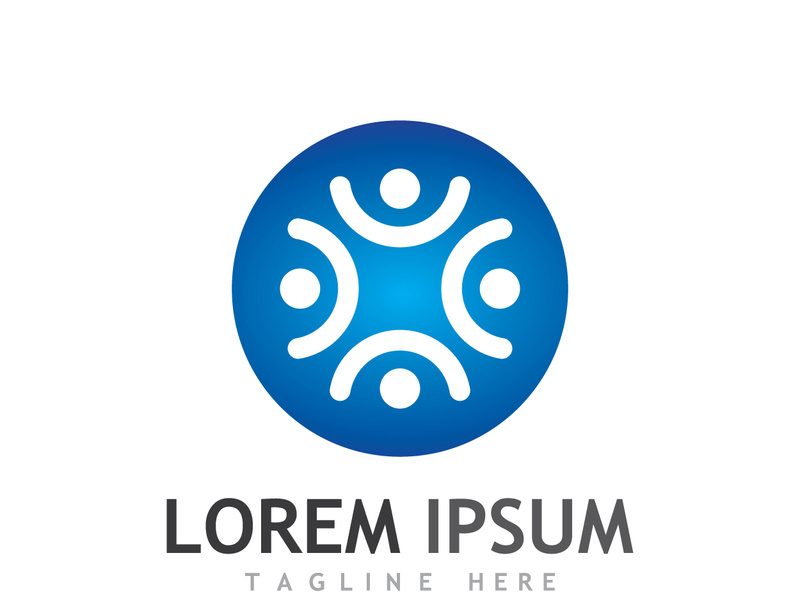 People social community logo design with creative idea