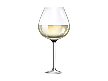Wineglass with white wine realistic vector illustration preview picture