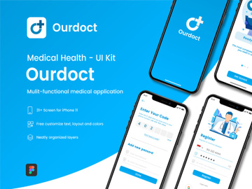 Ourdoct - Medical Health Mobile UI Kit preview picture