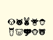 10 animal heads vector icon