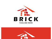 creative brick logo designs for buildings, architectural buildings, civil engineering, building materials shops