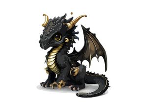 Cute Baby Dragon Watercolor SVG Clipart