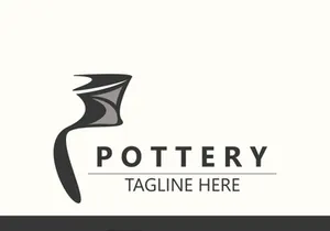 Pottery logo design handmade, creative traditional mug craft sign concept inspiration nature workshop
