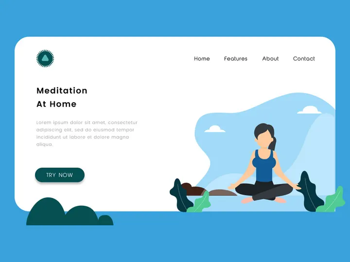Meditation at home concept vector illustration