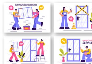 12 Windows and Doors Service Illustration