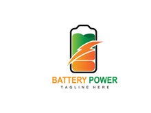 Battery Logo Design, Technology Charging Illustration, Company Brand Vector