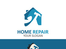 Home repair logo design vector with handyman service construction vector