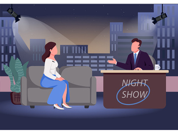 Night show flat color vector illustration preview picture