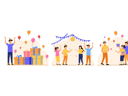 Birthday Flat Illustration