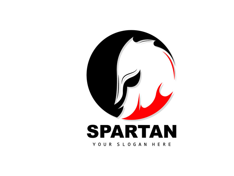 Spartan Logo,Vector Viking, Barbarian, War Helmet Design, Product Brand Illustration