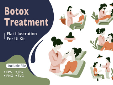 Botox treatment flat illustrations preview picture