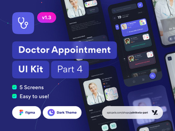 Pocket doc - Online Doctor Consultation Dark Theme UI Kit Part 4 preview picture
