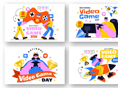 10 National Video Game Day Illustration