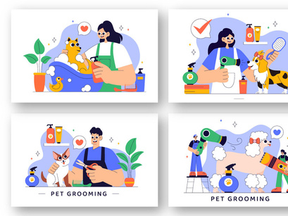 10 Pet Care and Grooming Illustration