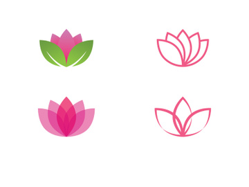 Lotus flower vector logo template preview picture