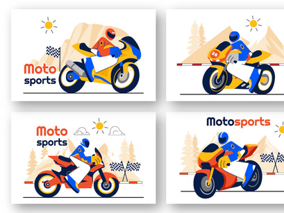 10 Motorcycle Racing Illustration