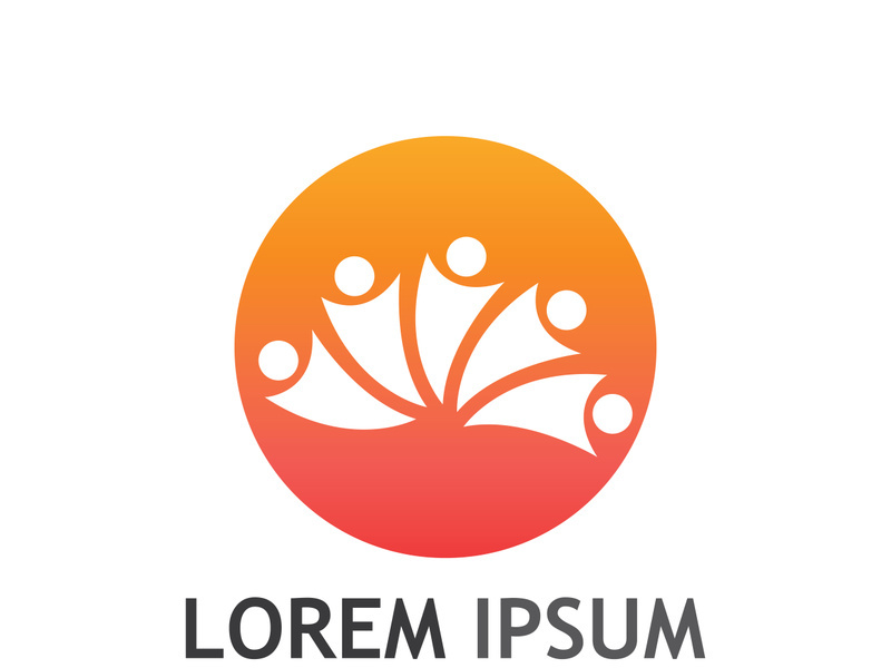 Community of people logo design with creative idea.