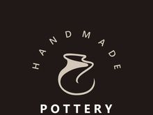 Pottery logo design handmade, creative traditional mug craft concept inspiration nature workshop