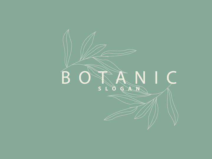 Leaf Line Logo, Beautiful Hand Drawn Design