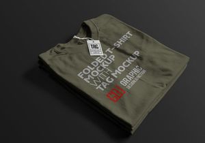 Free Folded T-Shirt Mockup Template
