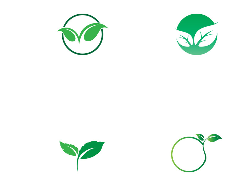 Natural green leaf logo