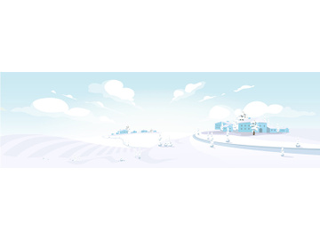 Winter in Tuscany flat color vector illustration preview picture