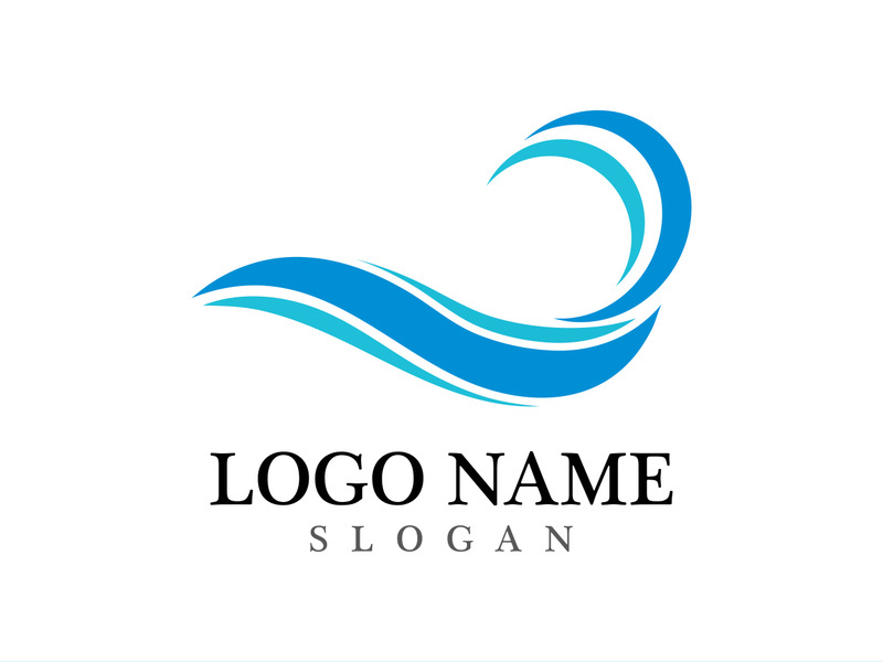 Wave beach vector illustration design logo