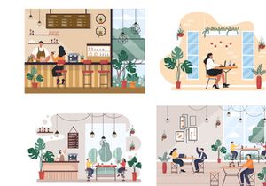 19 Cafe or Coffee Shop Illustration