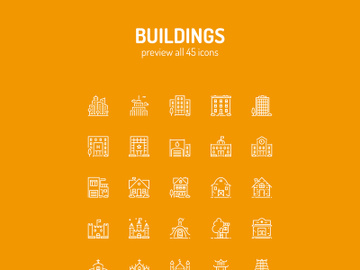 Buildings Icons Line v1.0 - the best AI Icons preview picture