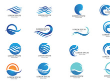 Blue wave water beach logo