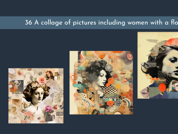 A collage of pictures including woman with a flower preview picture