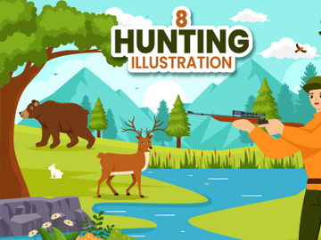 8 Hunting Vector Illustration preview picture