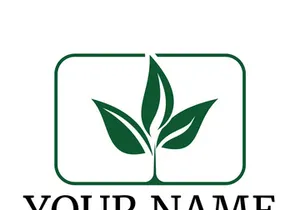 Green leaf logo design vector illustration