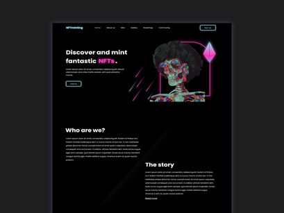 NFT Market Landing Page Template Design