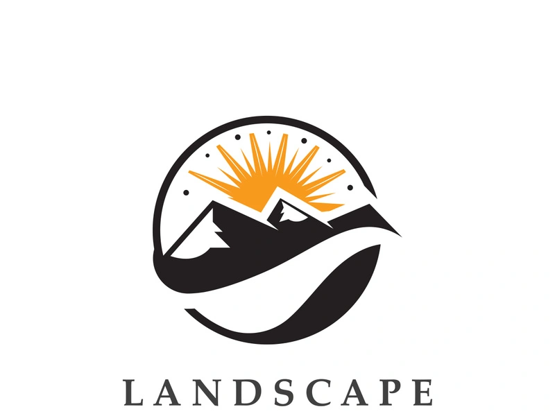 Mountain Nature Landscape Logo design Template Illustration