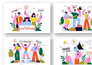 10 Anti War Resistance Demonstration Illustration