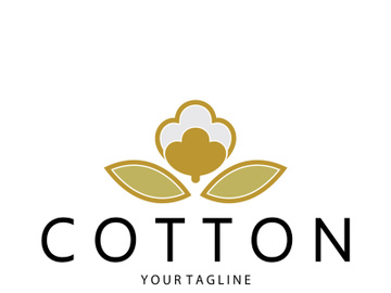 Soft natural organic cotton flower plant logo for cotton plantations, industries,business,textile,clothing and beauty,vector preview picture