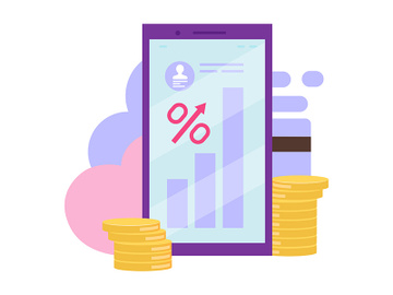 High interest rate loan, deposit flat vector illustration preview picture