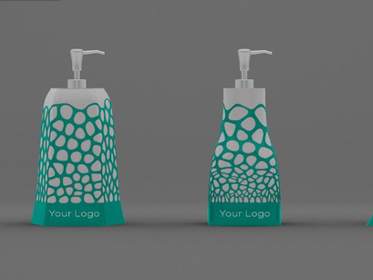 Parametric Bottle Soap Mockup and 3D model