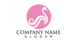 Swan Bird Love Symbol Logo Vector