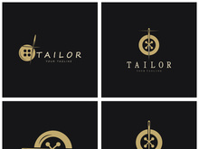 tailor logo icon illustration template combination of buttons for clothes, thread and sewing machine, for clothing product design, convection companies, fashion in vector form