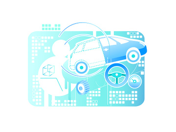 Car modeling 2D vector web banner, poster preview picture