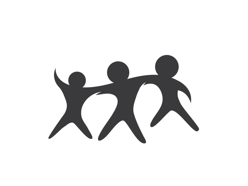 community logo design colorful with  logo vector icon