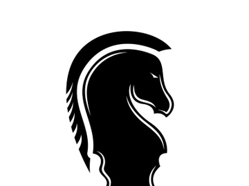 Black Chess Knight Horse Stallion Statue Sculpture silhouette logo design preview picture