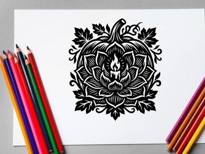 Komplexe schwarze und weiße henna-inspirierte florale Tattoo-Design-Vorlage