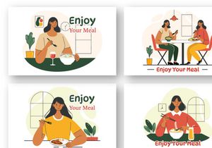 9 Enjoy Your Meal Vector Illustration