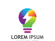 Colorful electric lightning logo design.