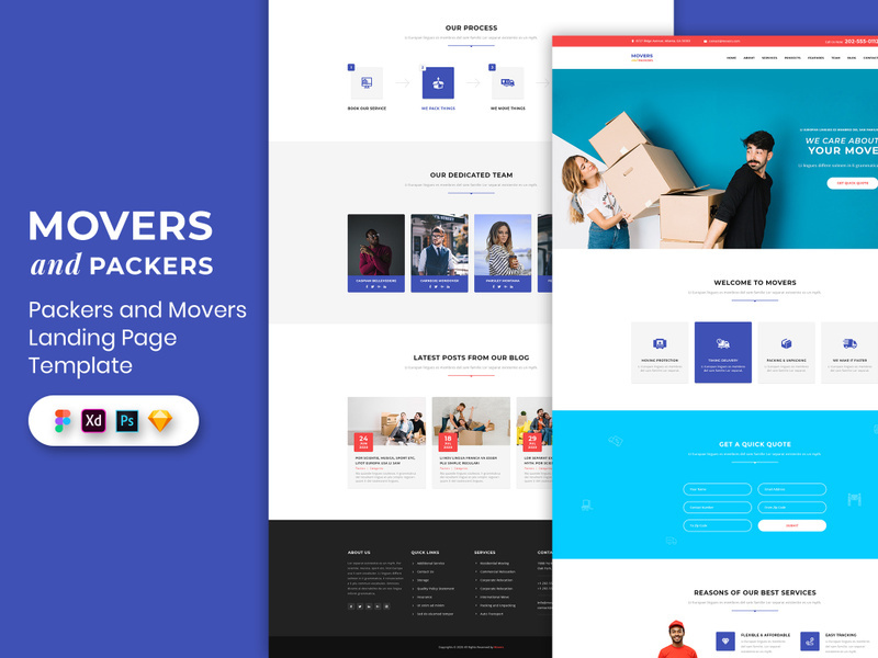 Packers and Movers Landing Page Template
